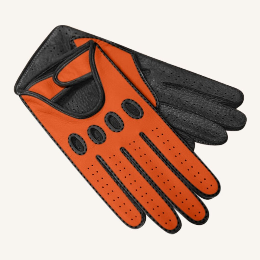 M.A.M.A. Women's Hand Gloves For Driving - Orange, Black